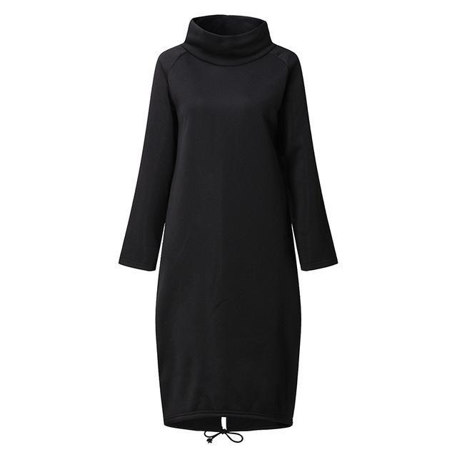 Size Oversized Turtleneck Sweater Dress ...